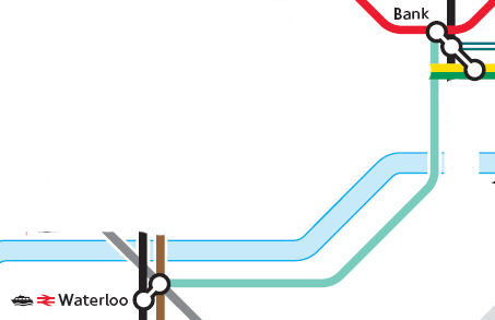 a little map of the Waterloo and City line